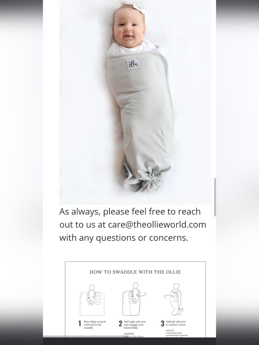 The Ollie Swaddle In Grey